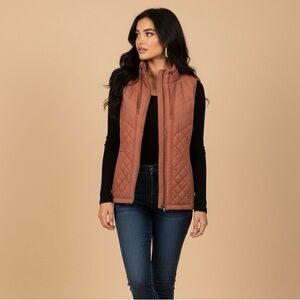 Maurices Quilted Vest in Rust Brown